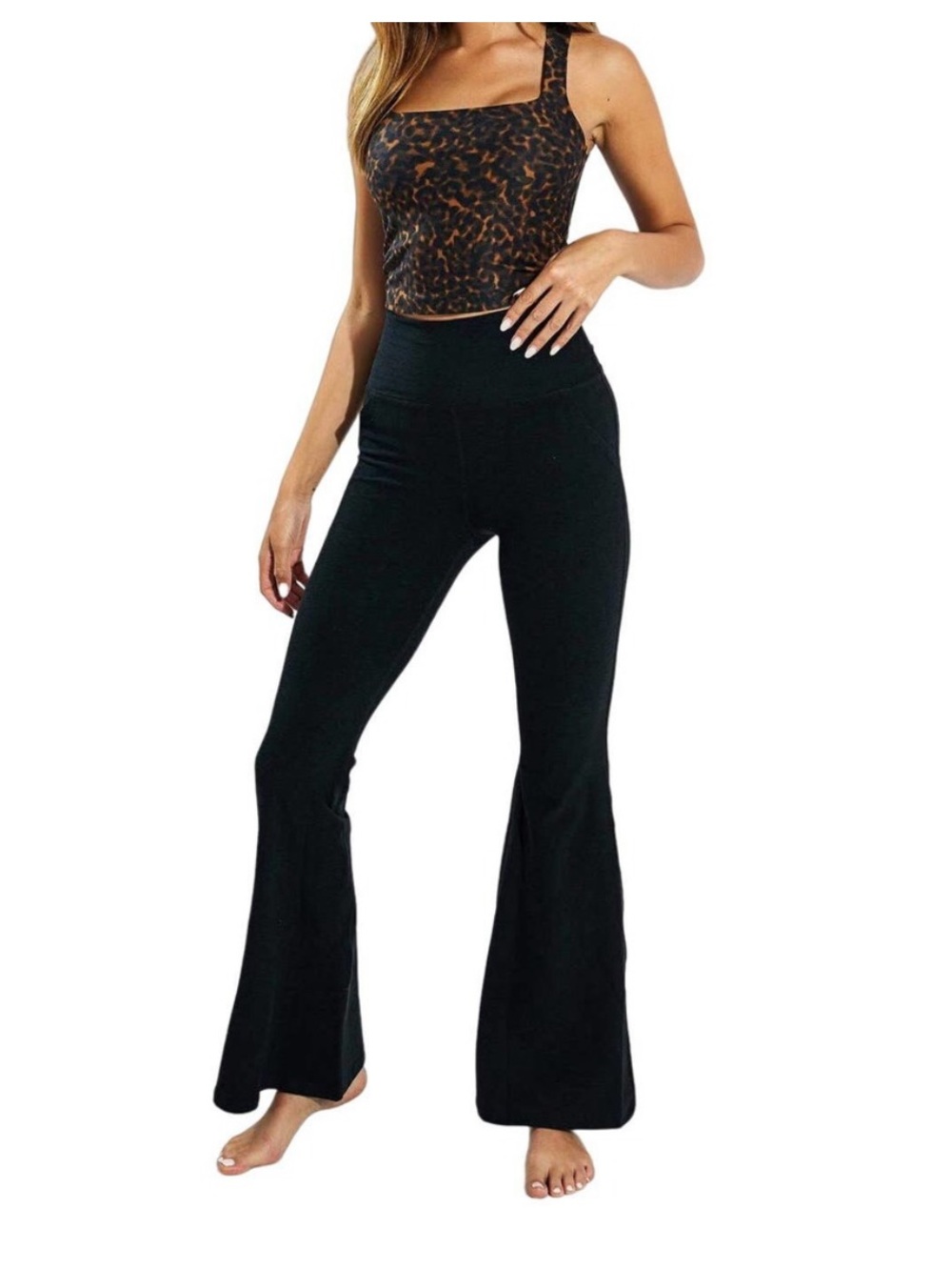 Beyond Yoga Black and navy Flare Pants